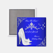 Sla de datum Sweet 16 blauwe hoge hakken schoenen Magneet (Voorkant / Achterkant)