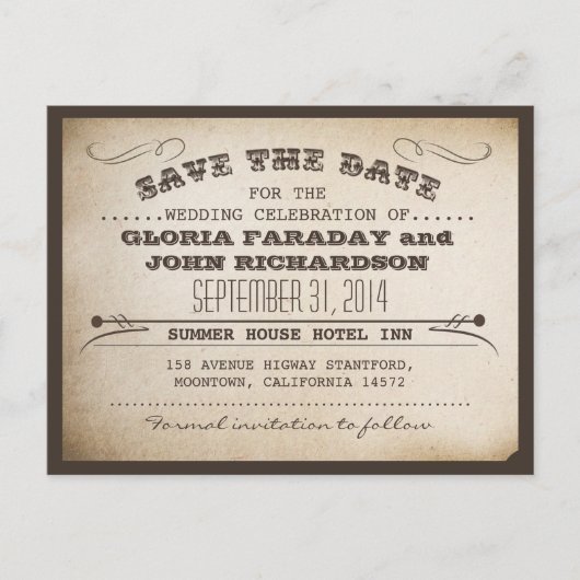 Sla de datum  ticket briefkaarten (Voorkant)