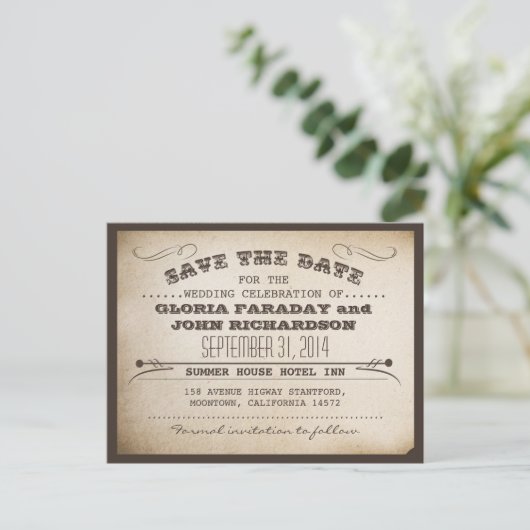 Sla de datum  ticket briefkaarten (Staand voorkant)