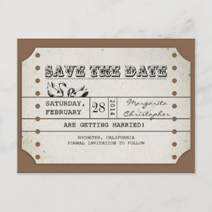 Sla de datum  ticket briefkaarten