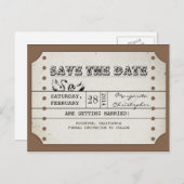 Sla de datum ticket briefkaarten (Voorkant / Achterkant)