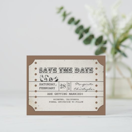 Sla de datum  ticket briefkaarten (Staand voorkant)