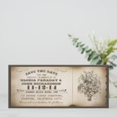 Sla de datum  ticket briefkaarten (Staand voorkant)