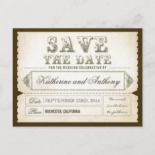 Sla de datum tickets - briefkaarten