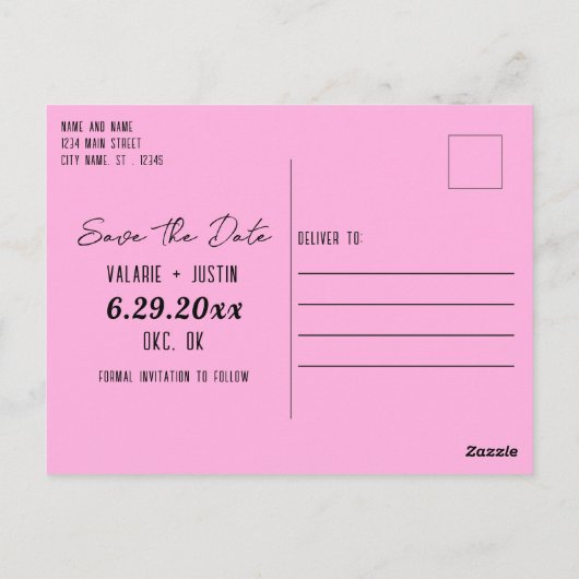 Sla de Datum Tropische Vrije Drinken Bruiloft Briefkaart (Achterkant)