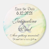 Sla de datum Tropische Waterverf Magneten op (Voorkant)