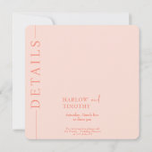 Sla de datum Trouwkaart Blush Roze QR-code op Save The Date (Achterkant)