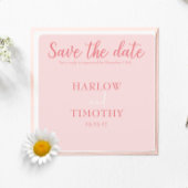 Sla de datum Trouwkaart Blush Roze QR-code op Save The Date