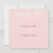 Sla de datum Trouwkaart Roze QR-code op Save The Date (Voorkant)