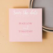 Sla de datum Trouwkaart Roze QR-code op Save The Date