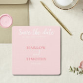 Sla de datum Trouwkaart Roze QR-code op Save The Date