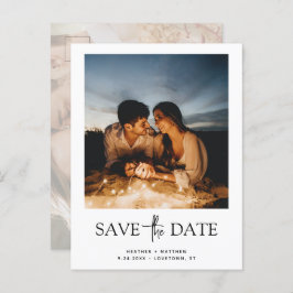 Sla de datum twee-foto aankondiging Briefkaart