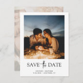 Sla de datum twee-foto aankondiging Briefkaart (Voorkant / Achterkant)