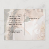 Sla de datum twee-foto aankondiging Briefkaart (Achterkant)