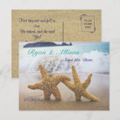 Sla de datum twee Starfish Briefkaart (Voorkant / Achterkant)