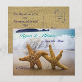 Sla de datum twee Starfish Briefkaart (Voorkant / Achterkant)