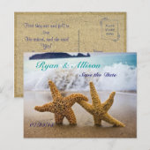 Sla de datum twee Starfish Briefkaart (Voorkant / Achterkant)