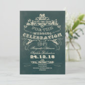 Sla de datum  typografie Flat Card-invite op Save The Date (Staand voorkant)