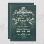 Sla de datum  typografie Flat Card-invite op Save The Date (Voorkant / Achterkant)