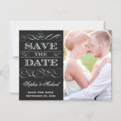 Sla de Datum  Typografie Krijtbord Stijl Magnetische Uitnodiging (Voorkant)