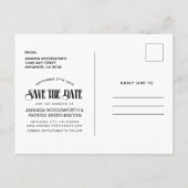 Sla de datum Typografie Moderne foto bruiloft Aankondigingskaart (Achterkant)