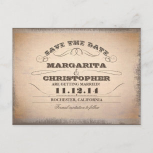 Sla de datum  typografie oude briefkaarten op