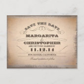 Sla de datum  typografie oude briefkaarten op (Voorkant)