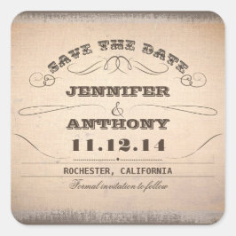 Sla de datum  typografie oude stickers op