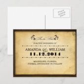 Sla de datum  typografie postkaarten aankondigingskaart (Voorkant / Achterkant)