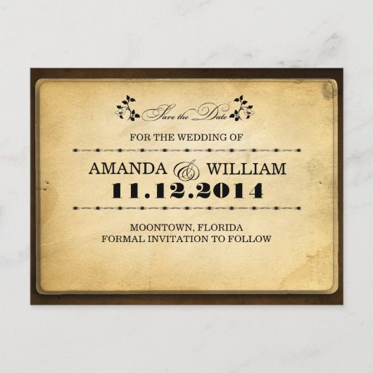 Sla de datum  typografie postkaarten aankondigingskaart (Voorkant)