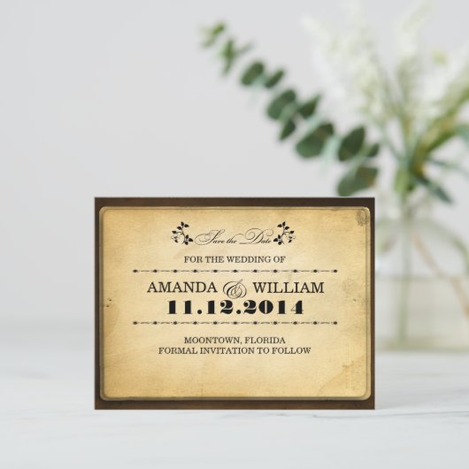 Sla de datum  typografie postkaarten aankondigingskaart (Staand voorkant)