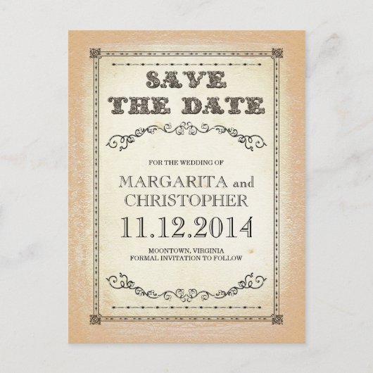 Sla de datum  typografie postkaarten aankondigingskaart (Voorkant)