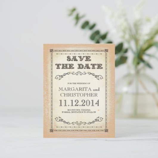 Sla de datum  typografie postkaarten aankondigingskaart (Staand voorkant)