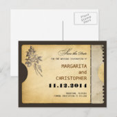 Sla de datum typografie stijl briefkaarten (Voorkant / Achterkant)