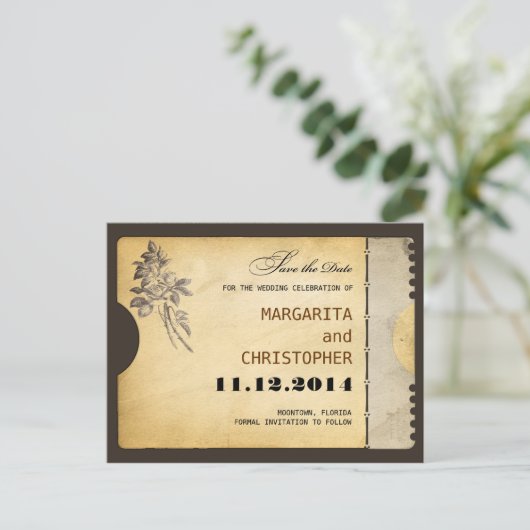 Sla de datum  typografie stijl briefkaarten (Staand voorkant)