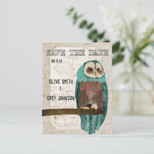 Sla de datum  Uil II Briefkaart (Staand voorkant)