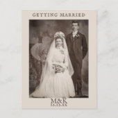 Sla de datum uitnodiging bruiloft paar Briefkaart (Voorkant)