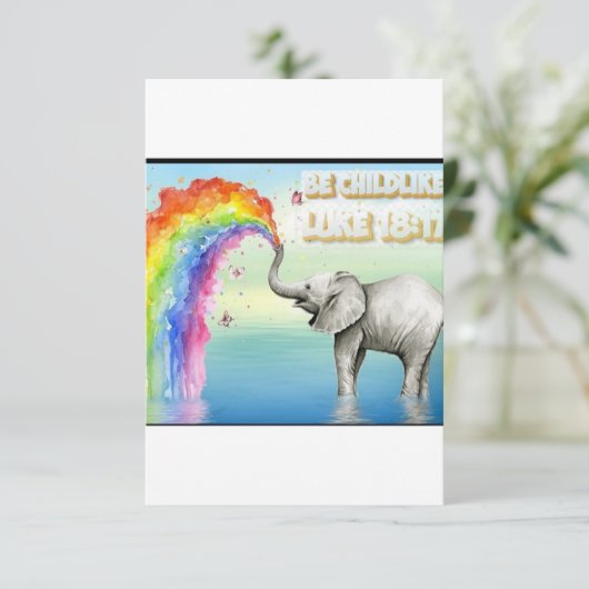 Sla de datum uitnodiging olifant en de Schrift (Staand voorkant)