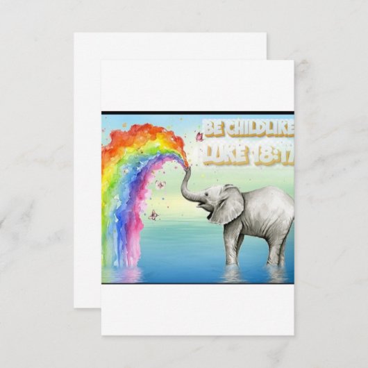 Sla de datum uitnodiging olifant en de Schrift (Voorkant / Achterkant)