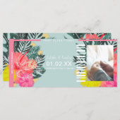 Sla de datum van bestemming Ticket Hibiscus Floral (Voorkant / Achterkant)