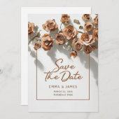 Sla de datum van de bloem bruiloft uitnodiging (Voorkant / Achterkant)