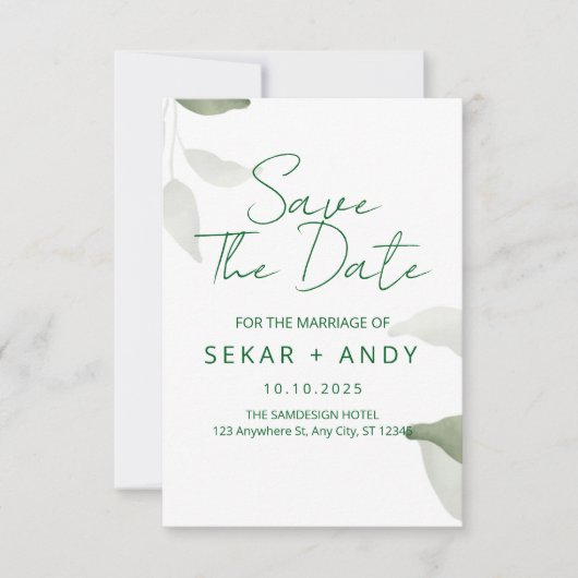 Sla de datum van de bruiloft blad save the date (Voorkant)