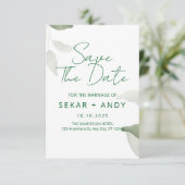 Sla de datum van de bruiloft blad save the date (Staand voorkant)