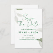 Sla de datum van de bruiloft blad save the date (Voorkant / Achterkant)