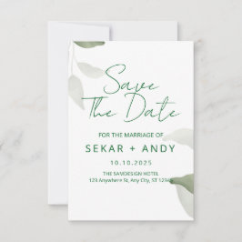 Sla de datum van de bruiloft blad save the date