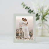 Sla de datum van de foto in de stijlvolle bruiloft aankondigingskaart (Staand voorkant)