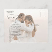 Sla de datum van de foto in de stijlvolle bruiloft aankondigingskaart (Achterkant)