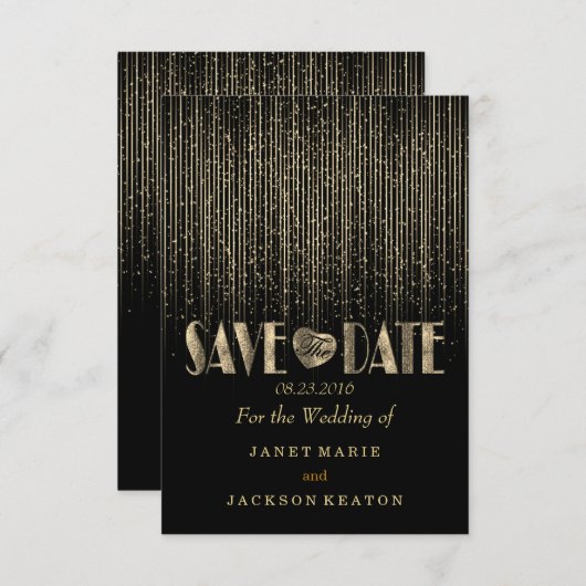 Sla de datum van de Gold Star-douche op Save The Date (Voorkant / Achterkant)