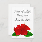 Sla de datum van de hibiscus-kaart op save the date (Voorkant / Achterkant)