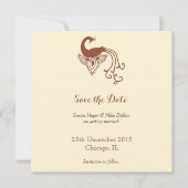 Sla de datum van de huwelijksuitnodiging-pauw op kaart (Voorkant)